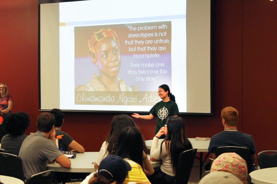 
Students attend an I-Connect session, a workshop that helps first-year and transfer students understand inclusion and diversity on campus on June 19, 2017. 