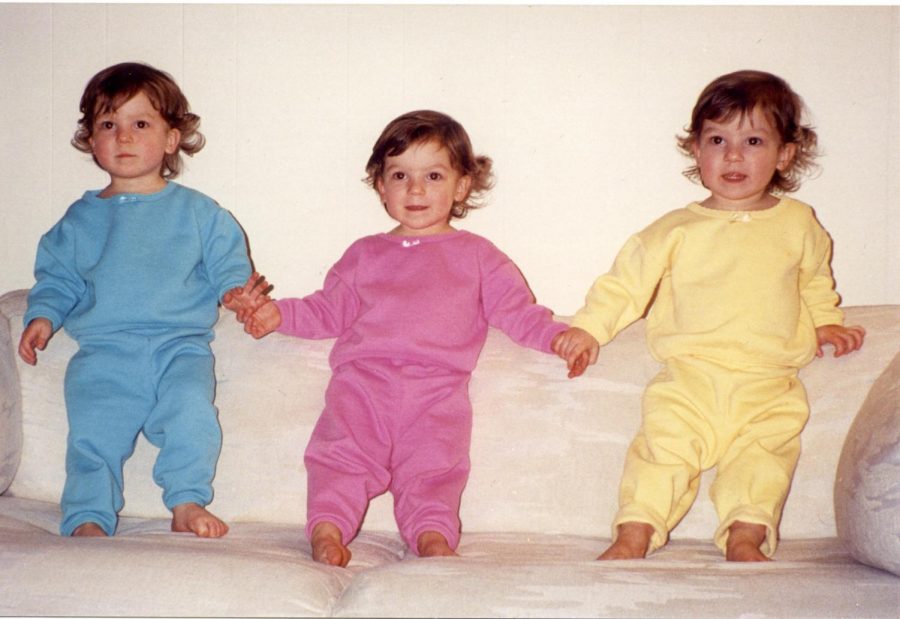 The Ponicki triplets while they were younger. The sisters were known throughout their community as identical triplets, but they now consistently meet astonishment on the streets from passersby when they see the triplets walking on campus.