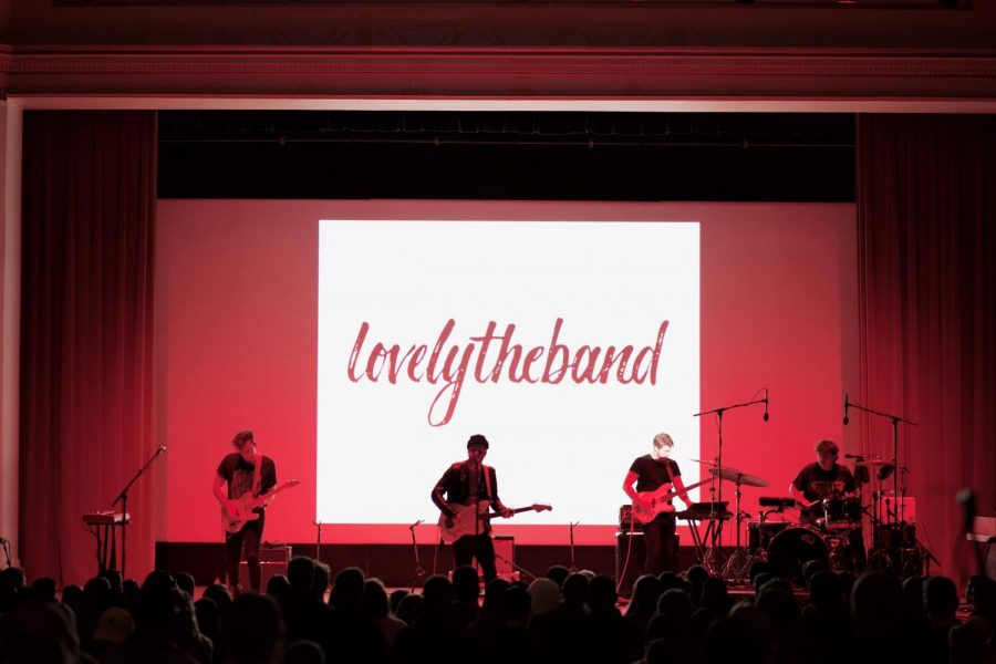 lovelytheband performs at Foellinger Hall on Dec. 5, 2018.