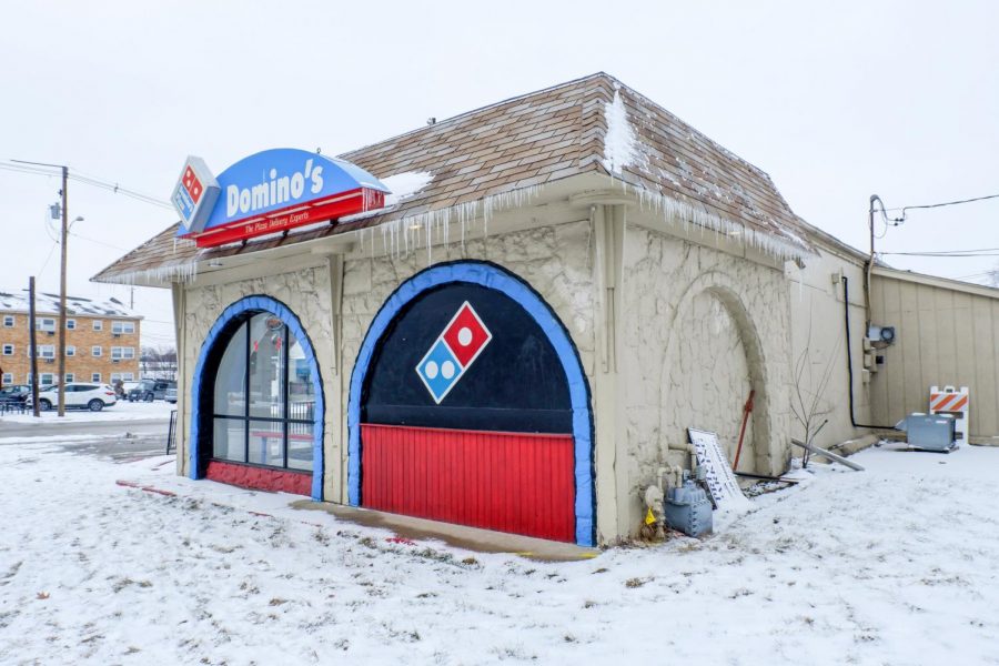 Dominos Pizza located on the corner of First and Green. Due to increases in delivery robbery, the Champaign Police Department is reminding delivery drivers and the public to be cautious of any suspicious activity.