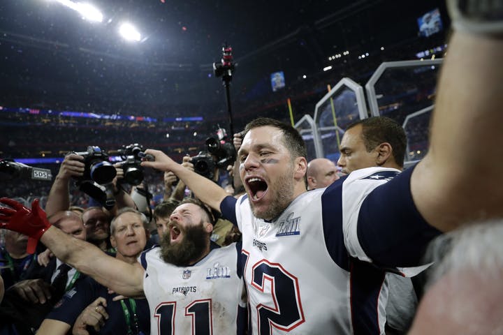 Patriots+wide+receiver+Julian+Edelman%2C+left%2C+and+quarterback+Tom+Brady+celebrated+after+beating+the+Rams+13-3+in+Super+Bowl+LIII+on+Sunday.+Edelman+was+named+Most+Valuable+Player.