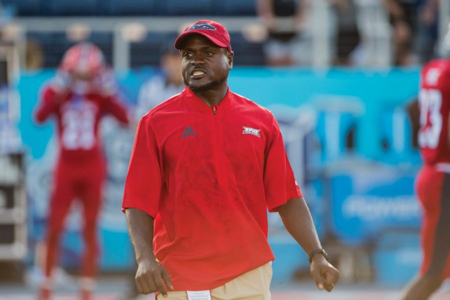 Keynodo Hudson worked under Lane Kiffin at both the University of Southern California and Florida Atlantic University. In 2017, he helped the Owls finish 11-3. 
