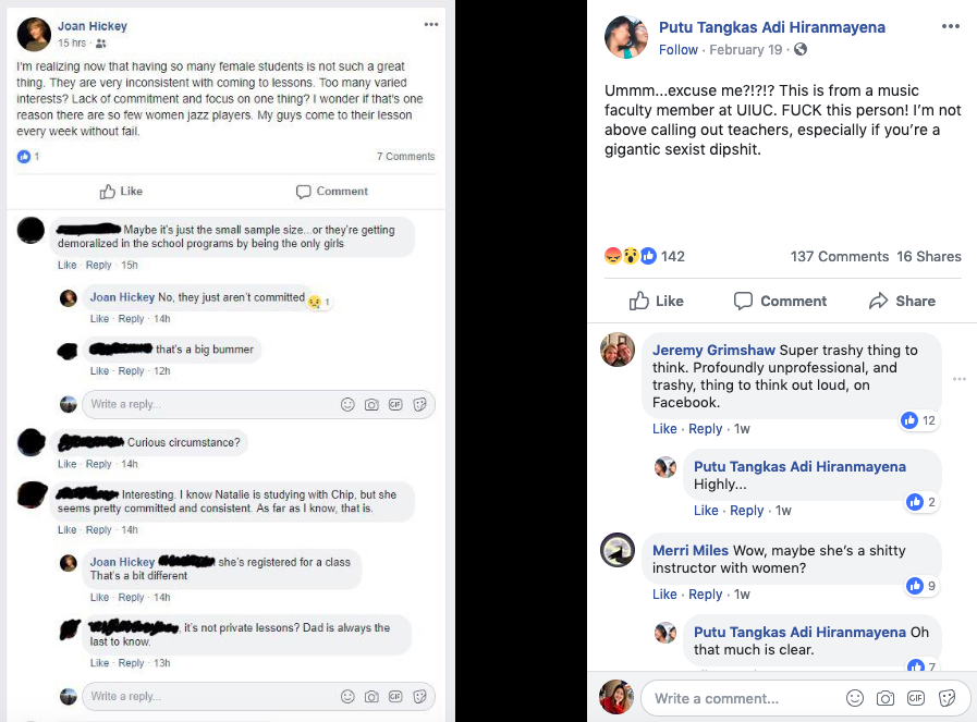 The original post was reposted by Putu Tangkas Adi Hiranmayena, who identifies as a teaching assistant at the University on his Facebook page.