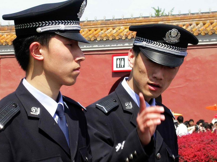 Chinese Public Security Police officers in Beijing, China.