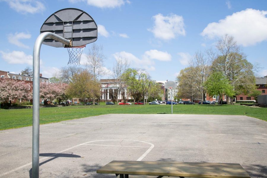 The+basketball+court+of+Washington+Park+on+April+28.