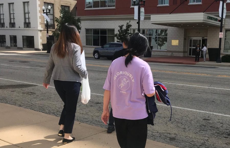Lifeng+Ye%2C+Yingying+Zhangs+mother%2C+walks+out+of+the+courthouse+in+Peoria+on+Monday.+Lifeng+Ye+testified+via+video+last+week+about+how+losing+her+daughter+has+affected+her+life.