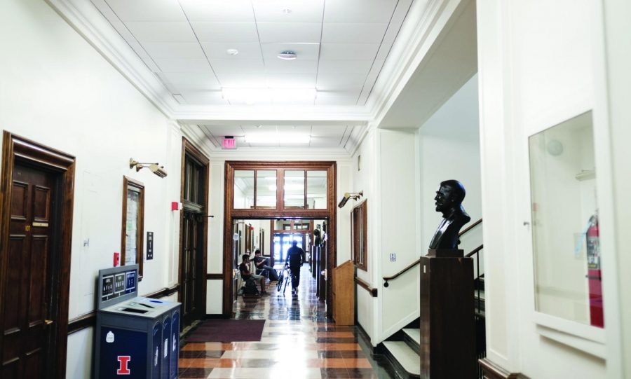 A look inside Gregory Hall where the College of Media and the Department of History is located. 