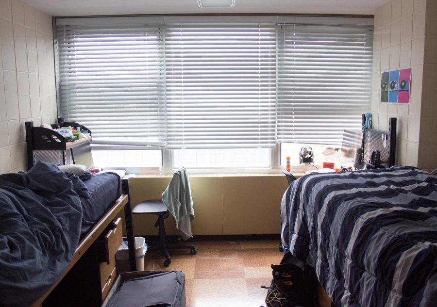A+dorm+room+located+in+Carr+Hall+of+Pennsylvania+Avenue+Residence+Halls.