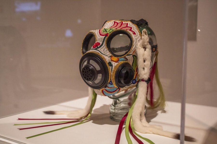 Installation by Naomi Bebo in Hot Spots: Radioactivity and the Landscape at Krannert Art Museum on Tuesday. The exhibit highlights the damage imposed on indigenous lands by the nuclear power industry.