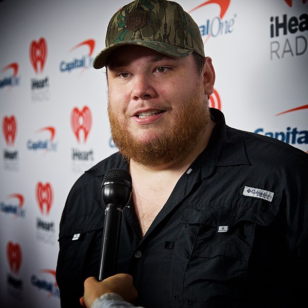  Luke Combs is interviewed during the iHeart Country Festival in Austin, TX on May 4, 2019.