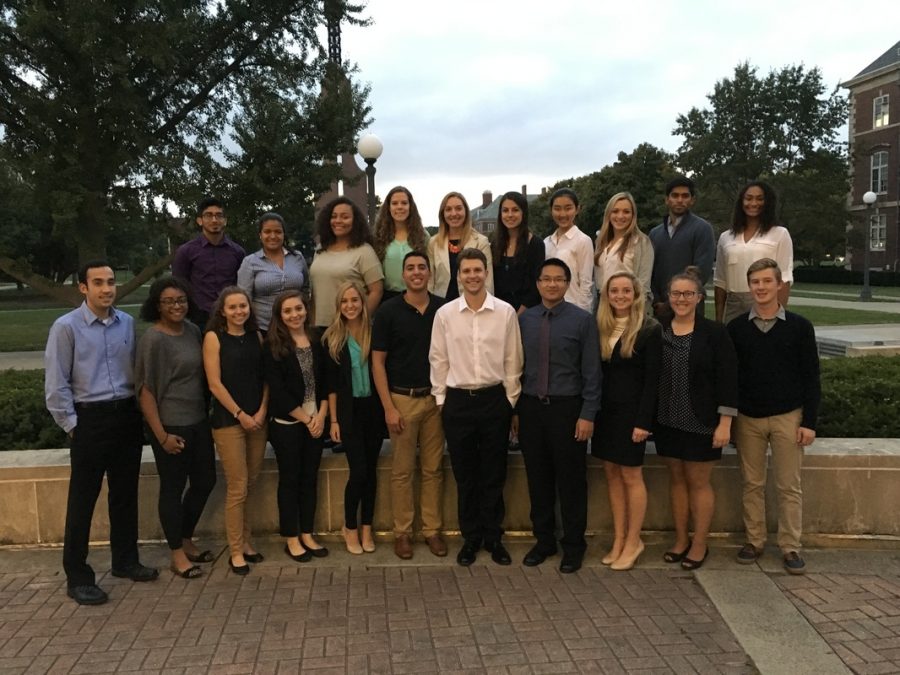 Members of the Pre-Law Honors Society pose for a photo in the fall of 2015. The University’s Pre-Law Honors Society has been active since 2009.