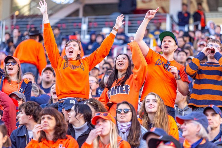Illini fans cheer from the stands during the Redbox Bowl at Levis Stadium in Santa Clara, Calif. Illinois lost to California 35-20 Monday. 