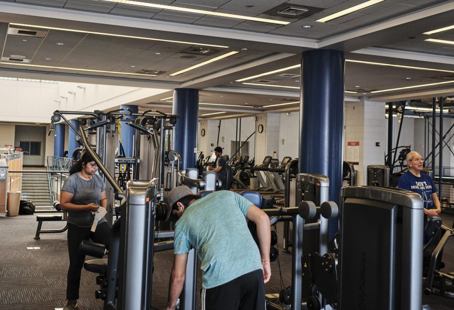 Patrons of CRCE use the workout machines located on the workout floor on Feb. 19.