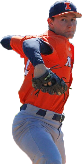 Freshman Pitcher Cole Kirschsieper winds up a pitch during the game against Elon on March 6 at Latham Park. The Illini lost 10-6.