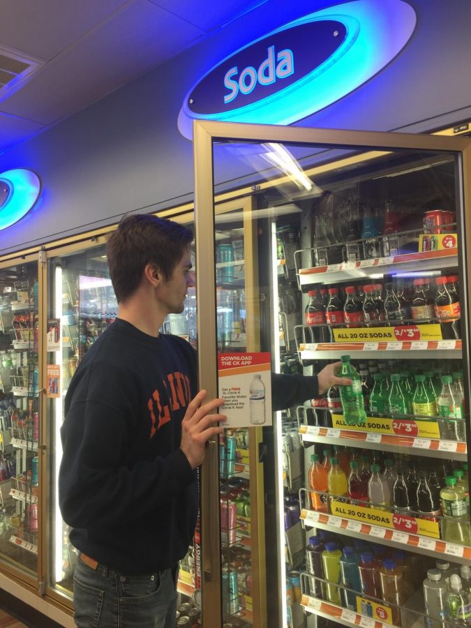 A student grabs a Sprite at the 57 North convenience store located in the SDRP.
