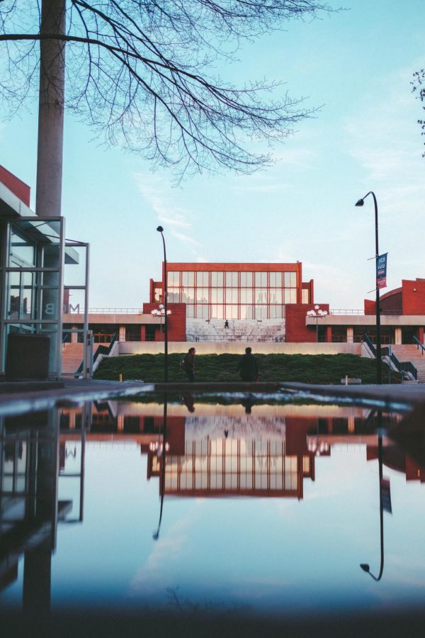 The entrance to the Krannert Center for the Performing Arts on March 13, 2019. the Krannert Art Museum opened a new exhibit on Nov. 5 entitled “Bea Nettles: Harvest of Memory