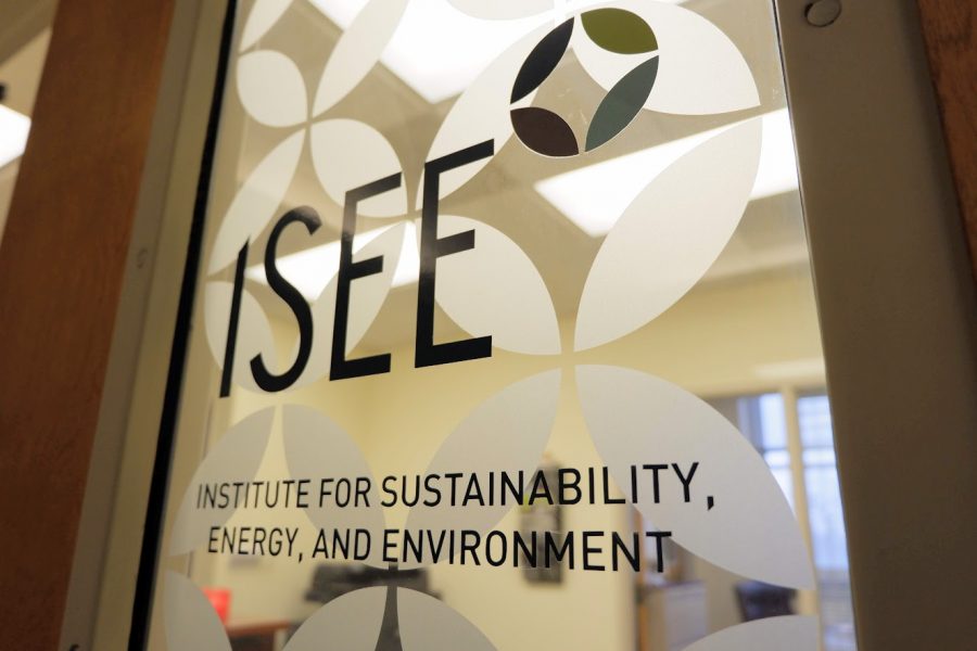 The door to the ISEE office located in the National Soybean Research Laboratory sits closed on Jan. 24, 2019.