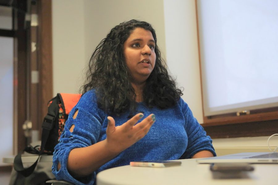 Current senior Ananya Cleetus sits in Lincoln Hall on Jan. 22. Cleetus is one of the three members of the CS Mental Health Committee.