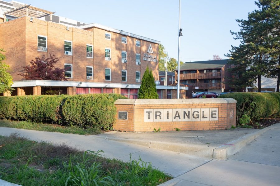 The Triangle Fraternity house sits on the corner of Second and Daniel streets on Wednesday morning. Students who participate in Greek life at the University talk about the benefits of having that connection, of which include: network of alumni, internship opportunities, potential for academic advancement, community with peers and skill development.