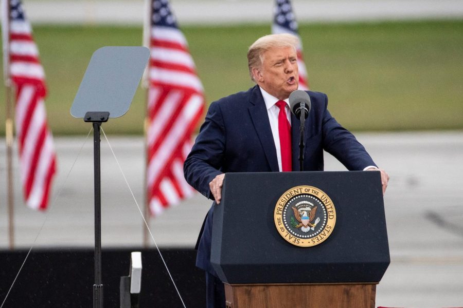 President+Donald+Trump+speaks+during+a+rally+at+the+MBS+International+Airport+in+Freeland%2C+Michigan+on+Sept.+10.+Columnist+Nick+urges+citizens+to+remember+that+divisiveness+will+live+on+even+after+Trump+leaves+office.