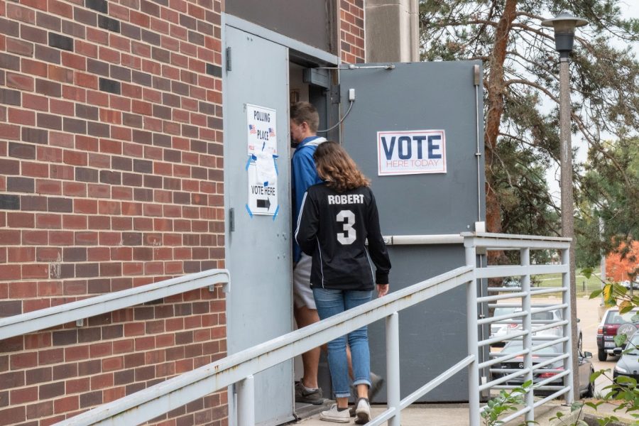 Voters enter the early voting location located in the ARC on Friday. Students share their views on the importance of the 2020 Presidential Election.