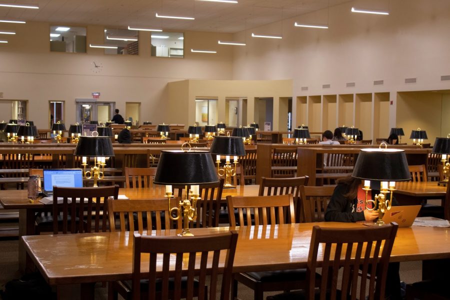 Students study in the College of Law Library on Sept. 20, 2019.
