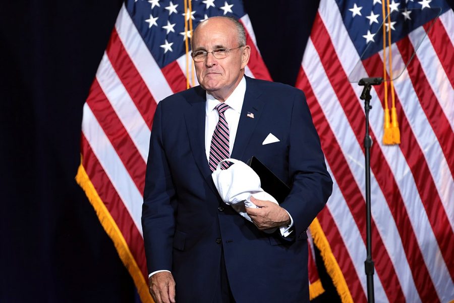 Rudy Giuliani speaks to supporters at an immigration policy speech hosted by Donald Trump at the Phoenix Convention Center in Phoenix, Arizona on Aug. 31, 2016.