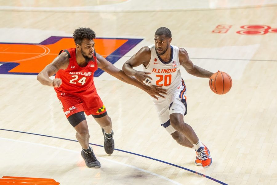 Senior DaMonte Williams drives forward during the game against Maryland on Sunday.