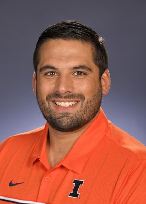 Director of football recruiting Patrick Embleton poses for a professional headshot. Embleton has been on the football team staff for over a decade.