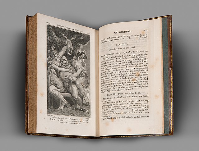 A photo a book containing plays such as Two Gentlemen of Verona, The Tempest and Merry Wives of Windsor by William Shakespeare rests on display. Shakespeare’s birthday was remembered by a week-long celebration featuring his writings.

