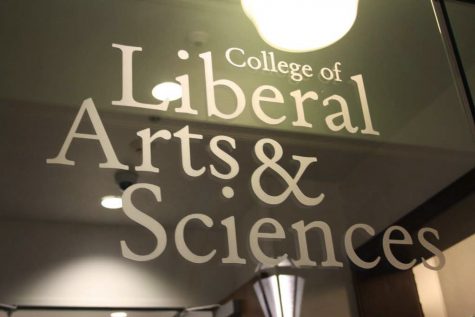 A College of Liberal Arts & Sciences decal is pasted onto the door of their main office Nov. 14, 2018. University students shouldnt rule out liberal arts if they are interested in pursuing it in the future. 