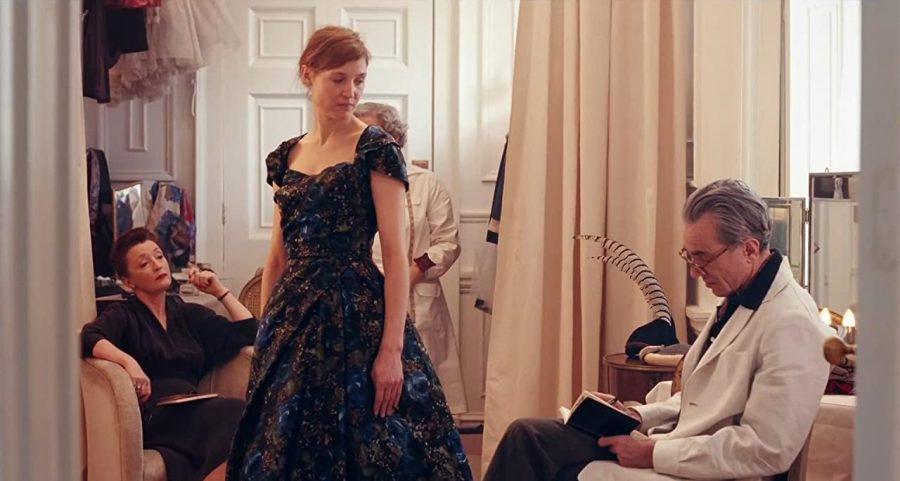 Daniel Day-Lewis, Vicky Krieps, and Lesley Manville appear in the movie Phantom Thread. This movie was released on Jan. 19, 2018.
