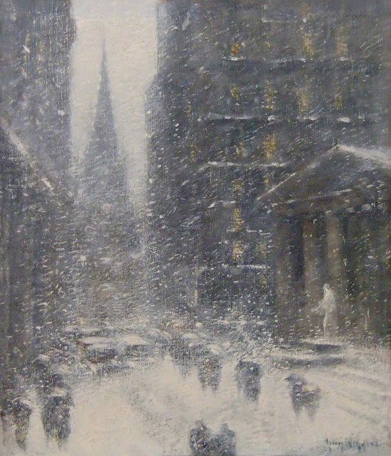 The+painting+Wall+Street%2C+New+York+was+made+in+1945.+It+shows+a+snowy+day+in+New+York+with+the+road+covered+in+white+fluffy+snow.+
