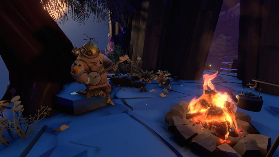 A screenshot from the video game Outer Wilds is shown above. Multiple non-horror games have been chosen as the best for late-night vibes.
