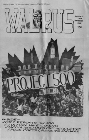 The front cover of Walrus, a student-run publication from the 60s. The Special Educational Opportunities Project, also known as Project 500, recruited students from underrepresented populations, and its implementation received mixed criticism from the student body. 