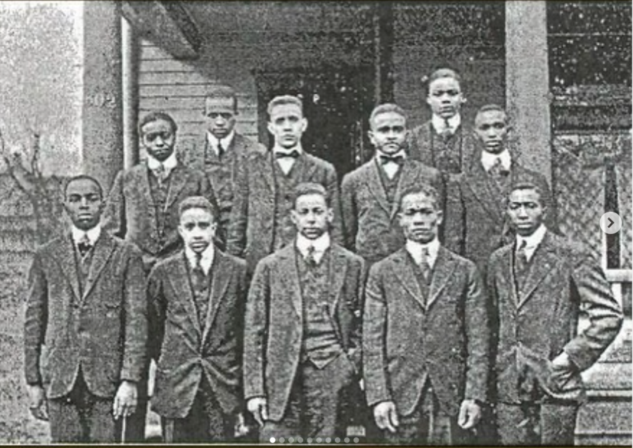 Members of the Alpha Phi Alpha Fraternity, Incorporated, at the University of Illinois pose for a photo in 1917. The Tau chapter was founded on March 23, 1917.
