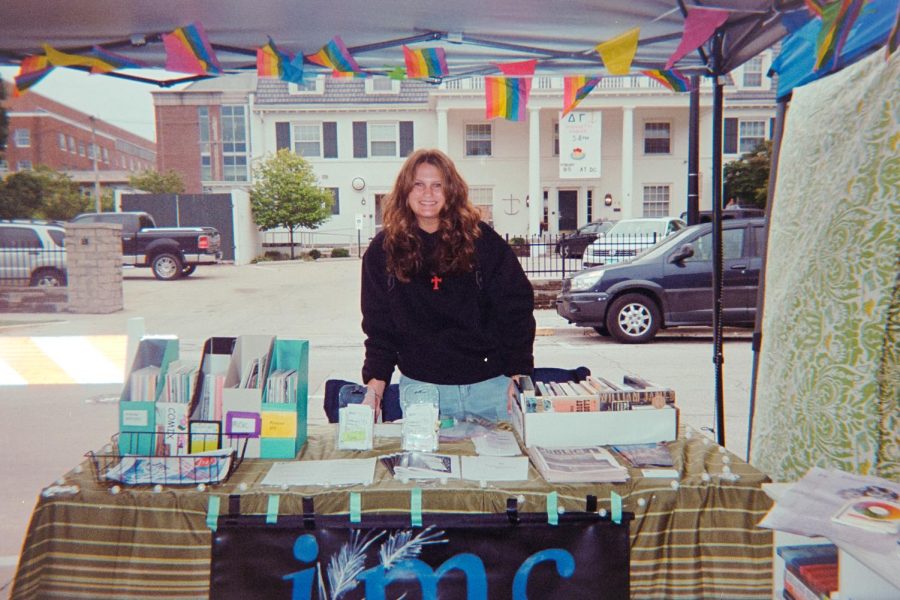 Graduate student, Emily Guske, works at an IMC Zine Library event featuring zines from the librarys collection in Sept. 2021. The Urbana Free Library utilizes zines as a form of self-expression. 