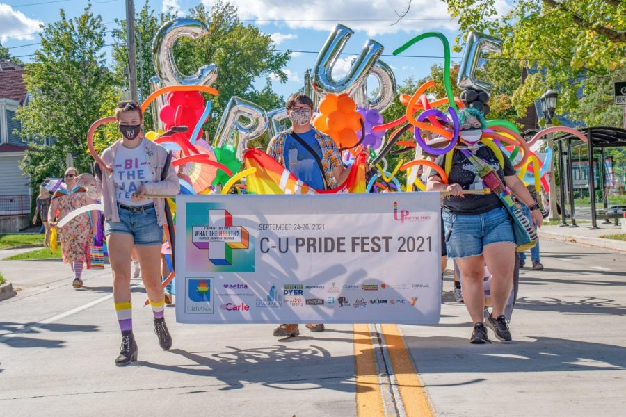 A group of people at the start of the 2021 CU Pride Fest parade that was hosted by Uniting Pride on Sept. 25. Uniting Pride will be hosting a new event, Love Fest, on Feb. 11 and 12. 