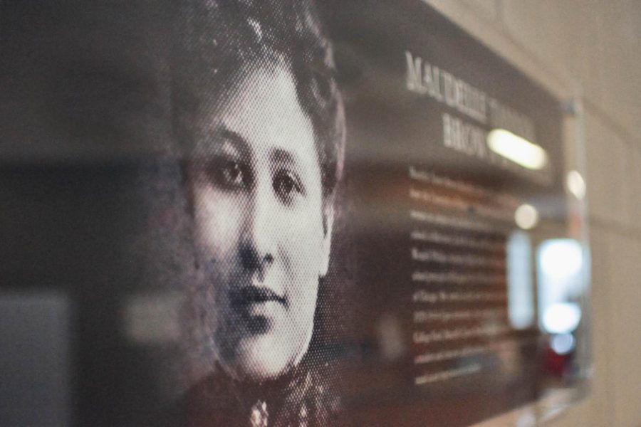 A+plaque+of+Maudelle+Tanner+Brown+Bousfield+is+located+by+the+entrance+of+Bousfield+hall.+The+hall+was+named+after+her+in+dedication+for+being+the+first+Black+woman+to+graduate+from+the+University.