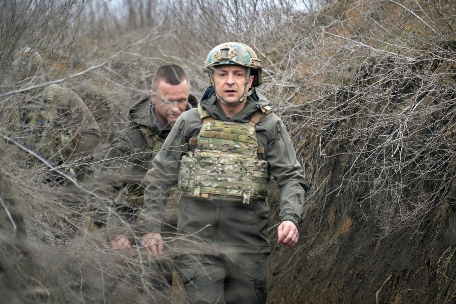 Ukraine’s President Volodymyr Zelenskyy visits positions of armed forces near the frontline in the Donbass region, Ukraine April 9. Senior columnist Eddie Ryan argues that western countries should step up to aid Ukraine. 