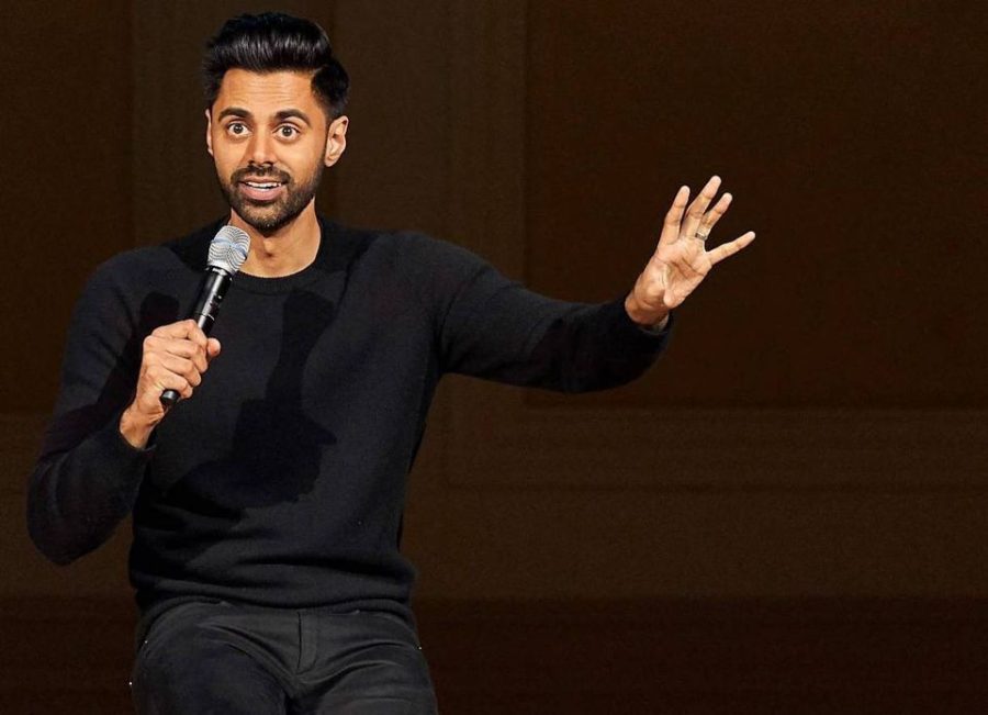 Comedian+Hasan+Minhaj+performs+at+the+Two+River+Theater+in+Red+Bank%2C+New+Jersey+on+Feb.+22.+Minhaj+performed+in+Champaign+at+the+Virginia+Theatre+on+March+26.+