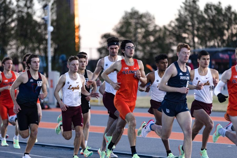 Senior distance runner Michael Madiol runs during the Illini Classic on Saturday. The Illini heads to California for the Mt. Sac Relays on from Thursday to Saturday. 