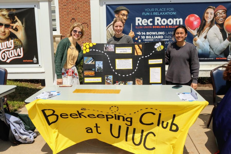 The Beekeeping Club participates in Green Quad Day on Friday. Many other RSOs and community groups gathered to bring awareness for climate protection to students on Earth Day. 