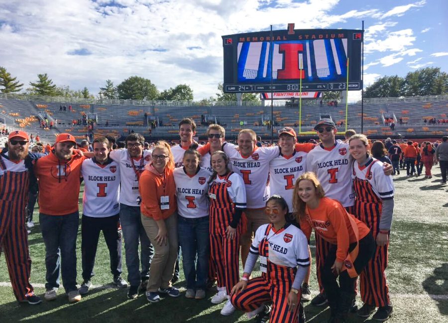 Senior columnist Noah Nelson with other members of Block I following the Illini’s victory for the Homecoming game against Wisconsin on Oct. 9. Noah expresses how grateful he is for his experience with Block I in creating many unforgettable memories. 