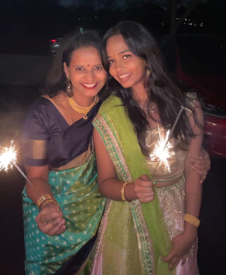 Columnist Sanchita Teeka with her mom, Suma Teeka, celebrating Diwali in November 2021. Sanchita expresses her gratitude and appreciation for her mothers cooking. 