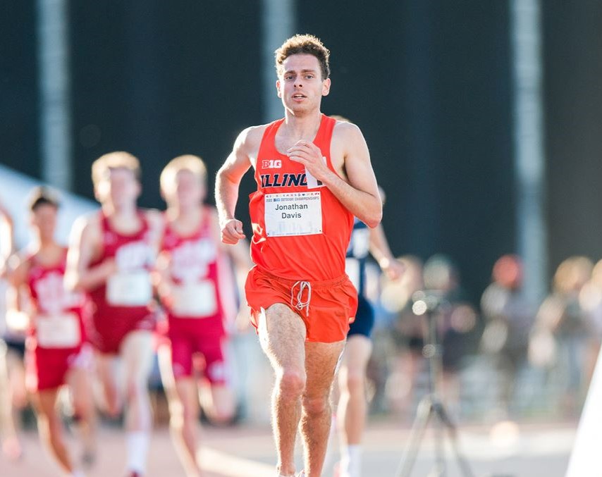 Graduate student Jon Davis runs during the Big Ten Outdoor Championships on May 13. Davis and junior Olivia Howell are set to compete for the NCAA Championships on Wednesday. 