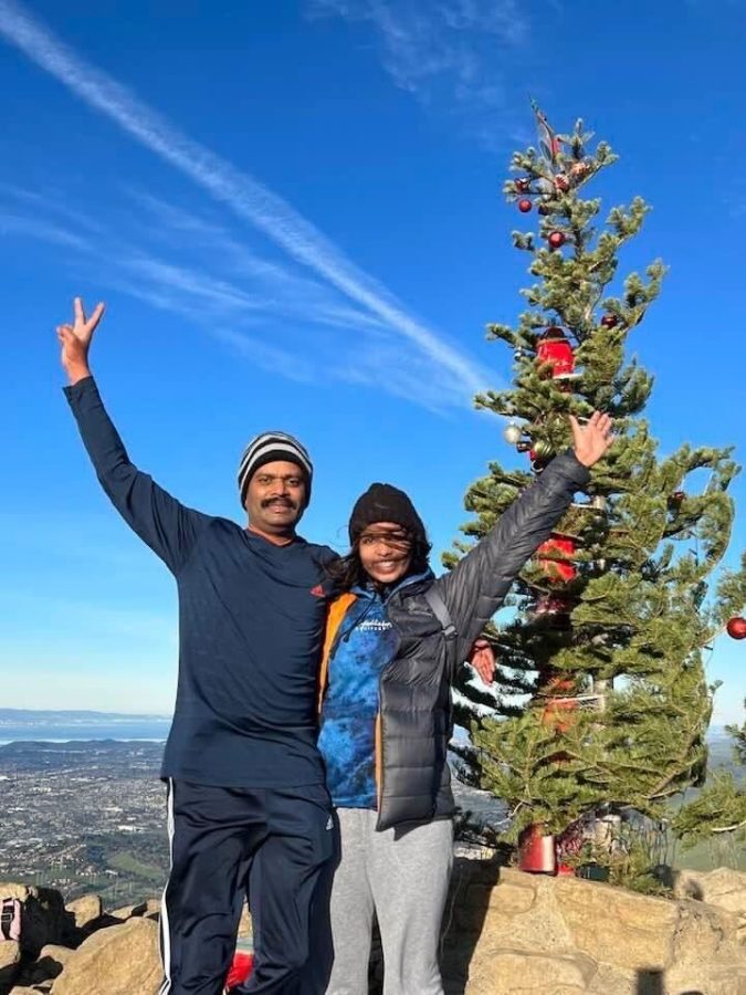 Sanchita Deeka and her father during the Christmas season. Columnist Sanchita Deeka writes about how her father expresses his love to her without verbally saying the words I love you.