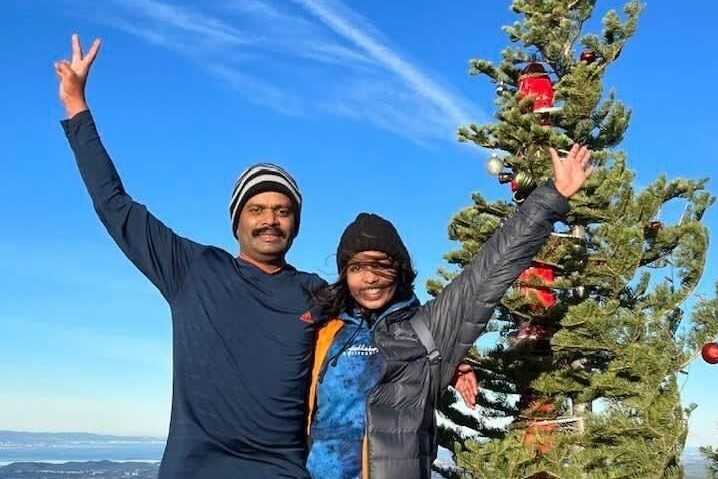 Columnist Sanchita Teeka and her father,  Ramesh Teeka, hike up Mission Peak at the beginning of 2022. Sanchita writes about how her father expresses his love to her without verbally saying the words I love you.