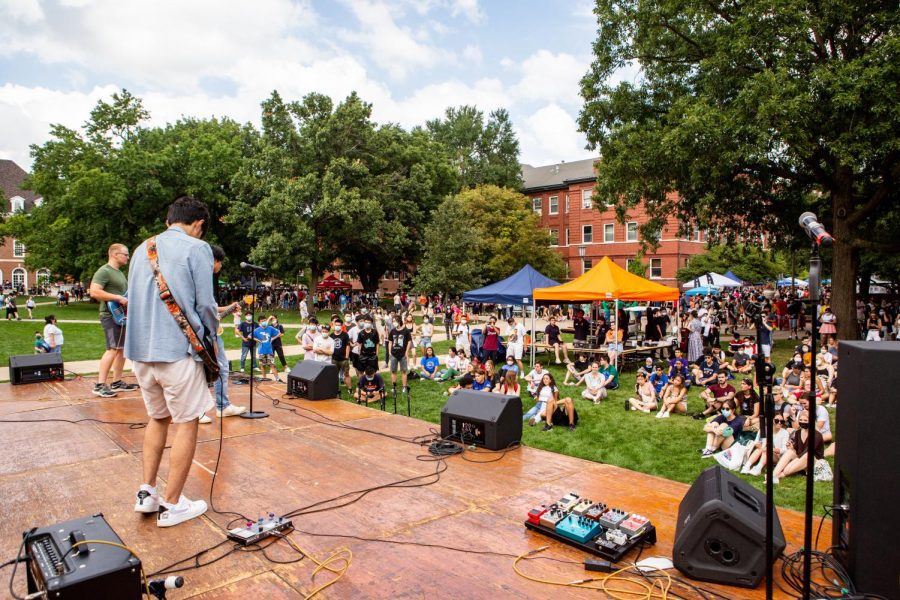 RSO+Bandside+UIUC+perform+on+the+Main+Quad+during+Quad+Day+on+Aug+22.+2021.+Quad+Day+is+the+last+event+for+Welcome+Week+with+other+festivities+including+Illini+Union+Late+Nighter+and+Illinois+Sights+%26+Sounds.+