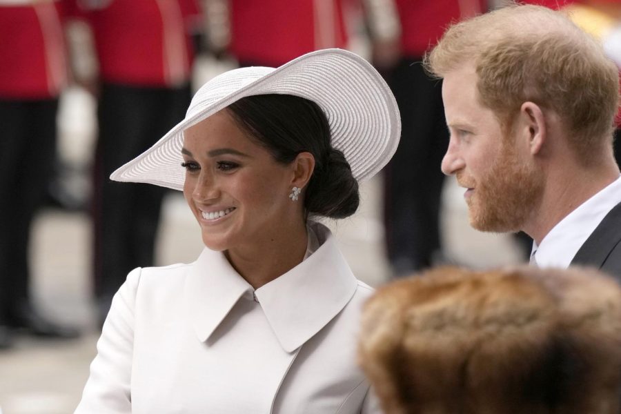 Prince+Harry+and+Meghan+Markle%2C+Duke+and+Duchess+of+Sussex%2C+arrive+for+a+service+for+the+reign+of+Queen+Elizabeth+on+June+3.+Columnist+Storey+Childs+believes+that+Markles+podcast+Archwell+is+worth+the+listen+when+it+comes+to+labels+on+women.+